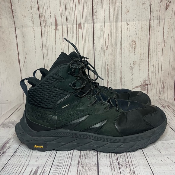 HOKA One One Anacapa Mid High Gore-Tex GTX Boots Mens 14D Black *No Insoles* - Picture 1 of 10
